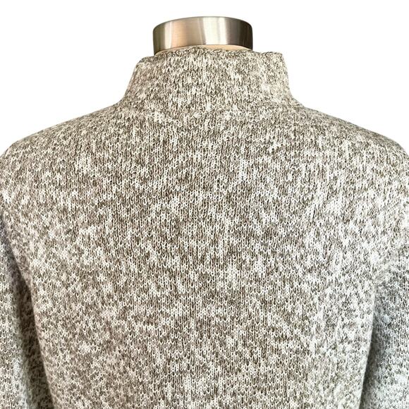 PureJill Cotton Blend Mock Neck Sweater Tunic MED Marled Knit Fall Casual Work - Picture 4 of 9